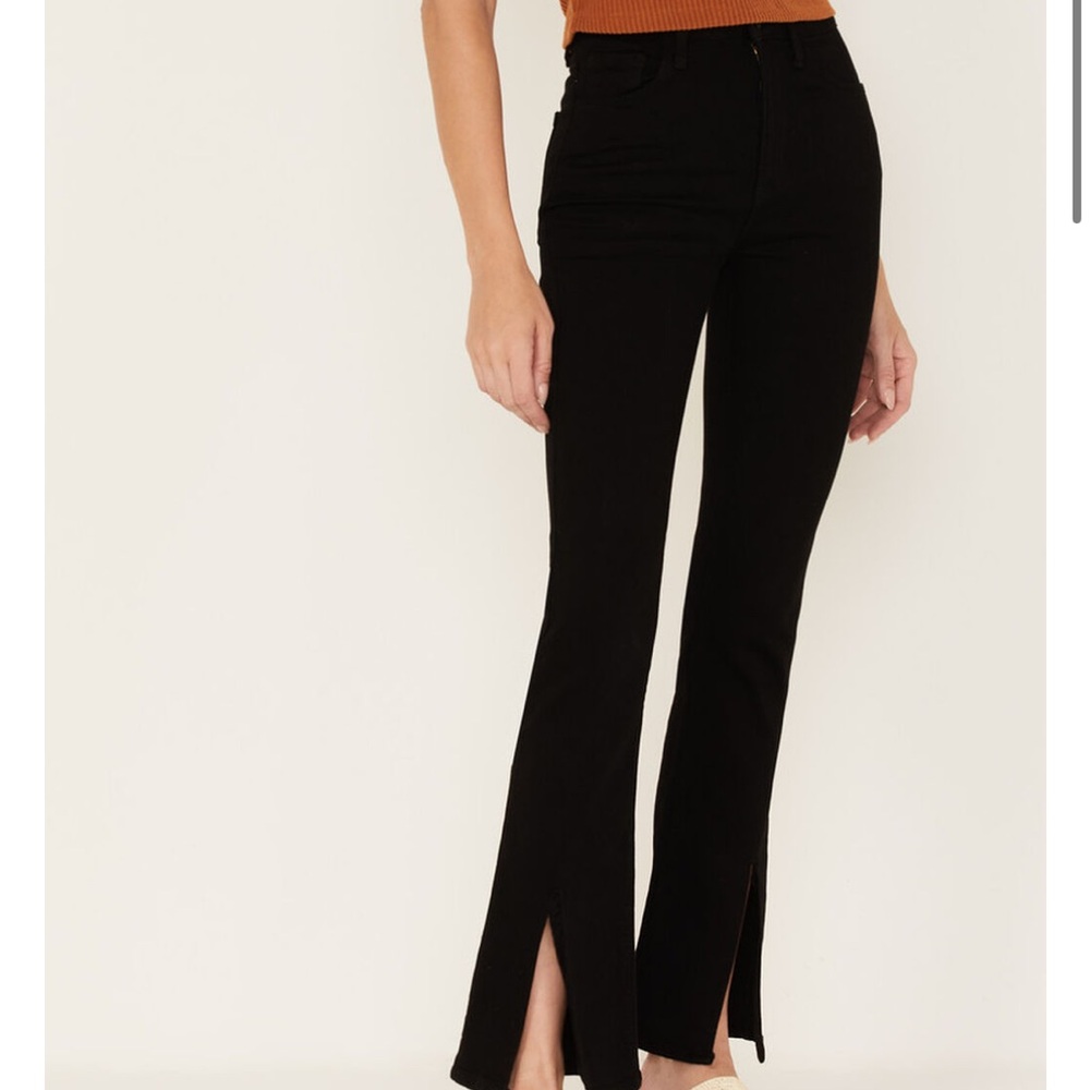 Just Black High Rise Slit Flare
